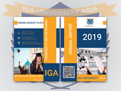 IGA University annual report advertisement branding cover design design flat flyer typography
