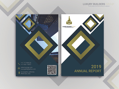 Luxury Builders Annual Report advertisement branding cover design flat flyer typography