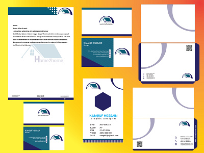 Stationary design branding bussines card envelope icon id card design illustration logo typography vector website