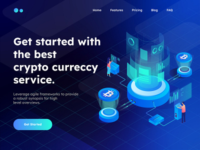 Crypto landing page crypto cryptocurrency defi design designer india interface nft service startup theosm ui ux web