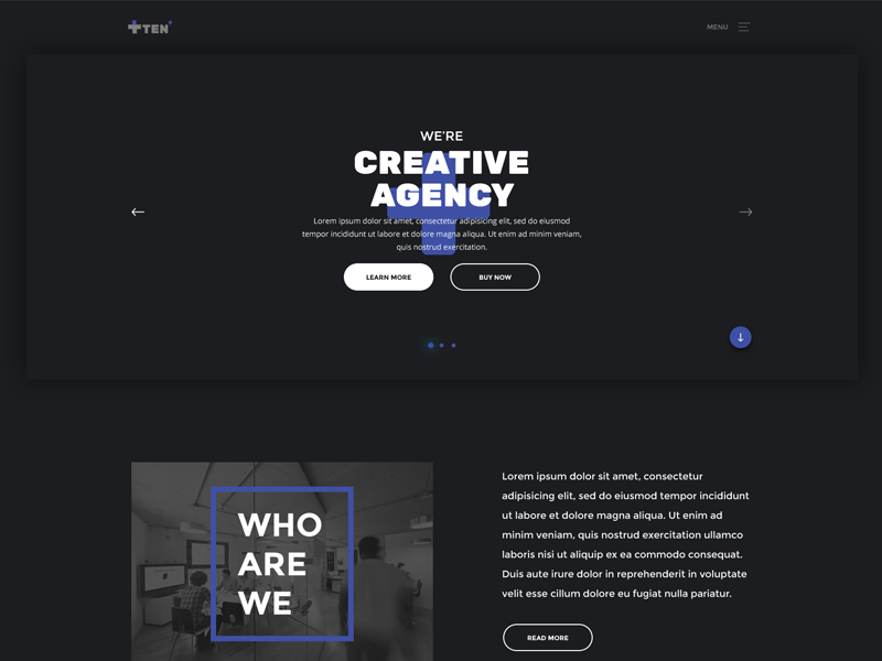 Ten+ PSD & HTML Template by Amine Akhouad on Dribbble