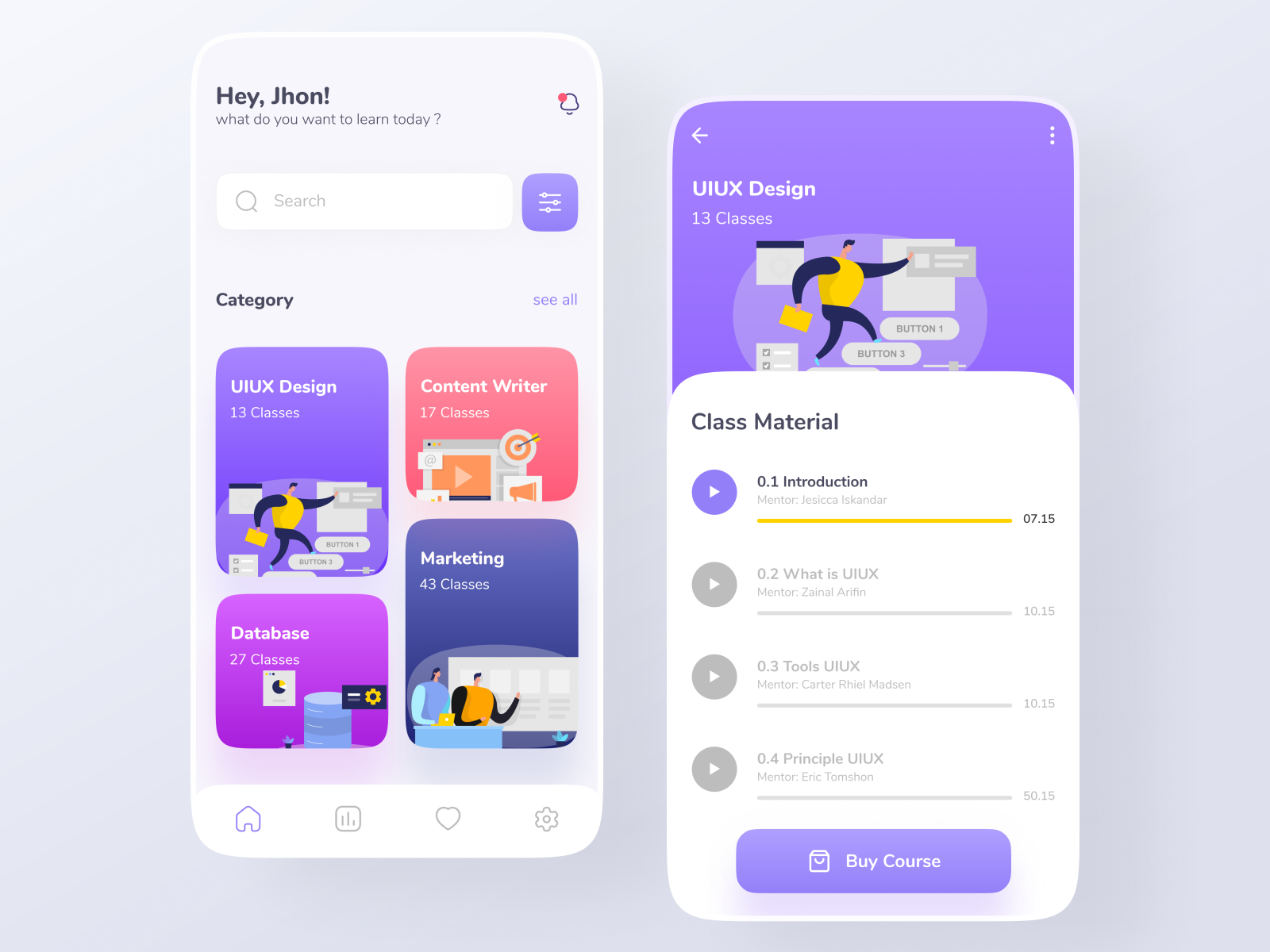 Course UI for mobile by Design With Arifin on Dribbble