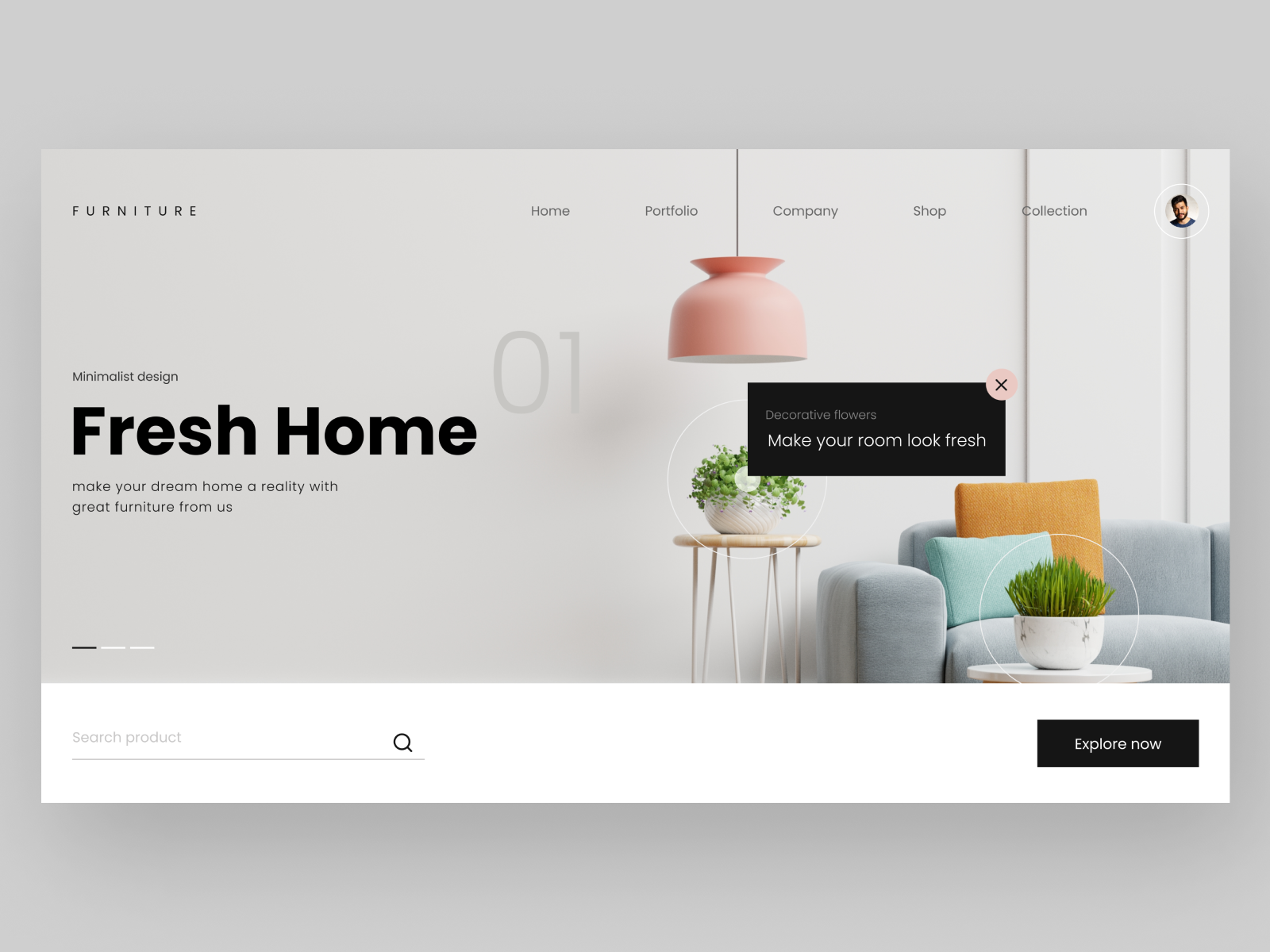 Fresh home furniture - website concept by Design With Arifin on Dribbble