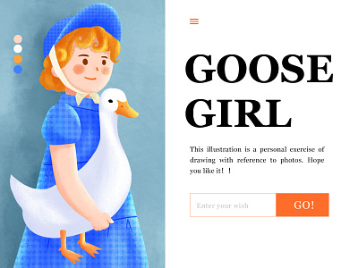 Girl and goose illustration