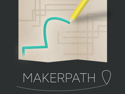 Unused Makerpath dots journey logo map path