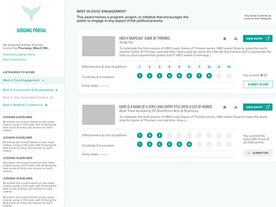 UI Concept for Judging Flow