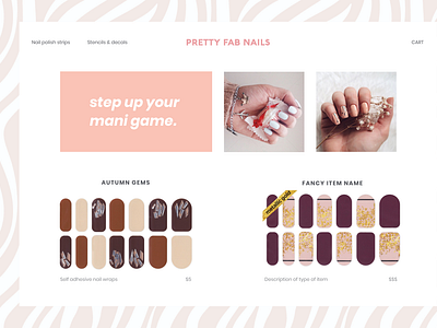 E-commerce concept for Pretty Fab Nails