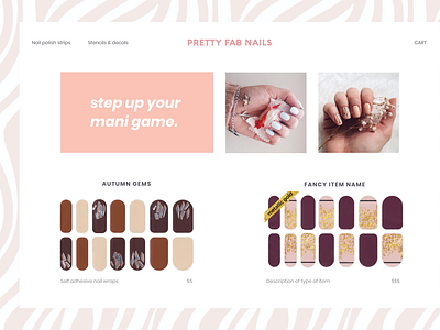 E-commerce concept for Pretty Fab Nails ecommerce manicure nail art nail wraps nails