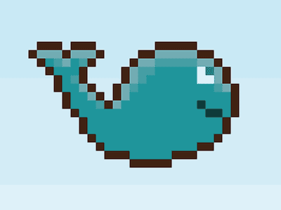 Whale 8 bit 8bit bitmap illustration pixel