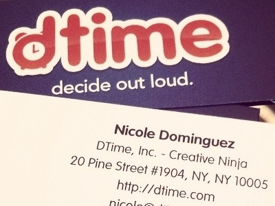 dtime Business Cards logo moo cards