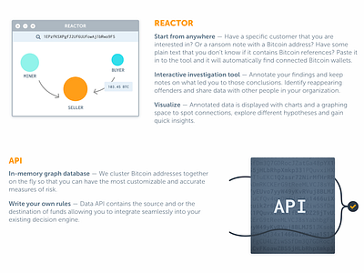 Illustrations for the Chainalysis Homepage api bitcoin blockchain