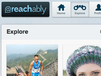 Reachably Site Design homepage logged in logo