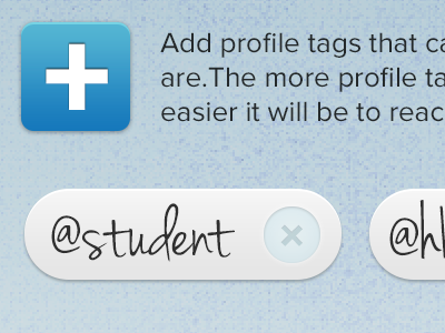 Reachably iOS App | Profile Tags add button exclusive exit profile sneak peek tags