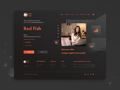 Red Fish Platform app branding flat icon logo typography ui ux vector web