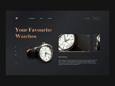 New Watches Design dark design flat gold illustration logo minimal typography ui ux web webdesign