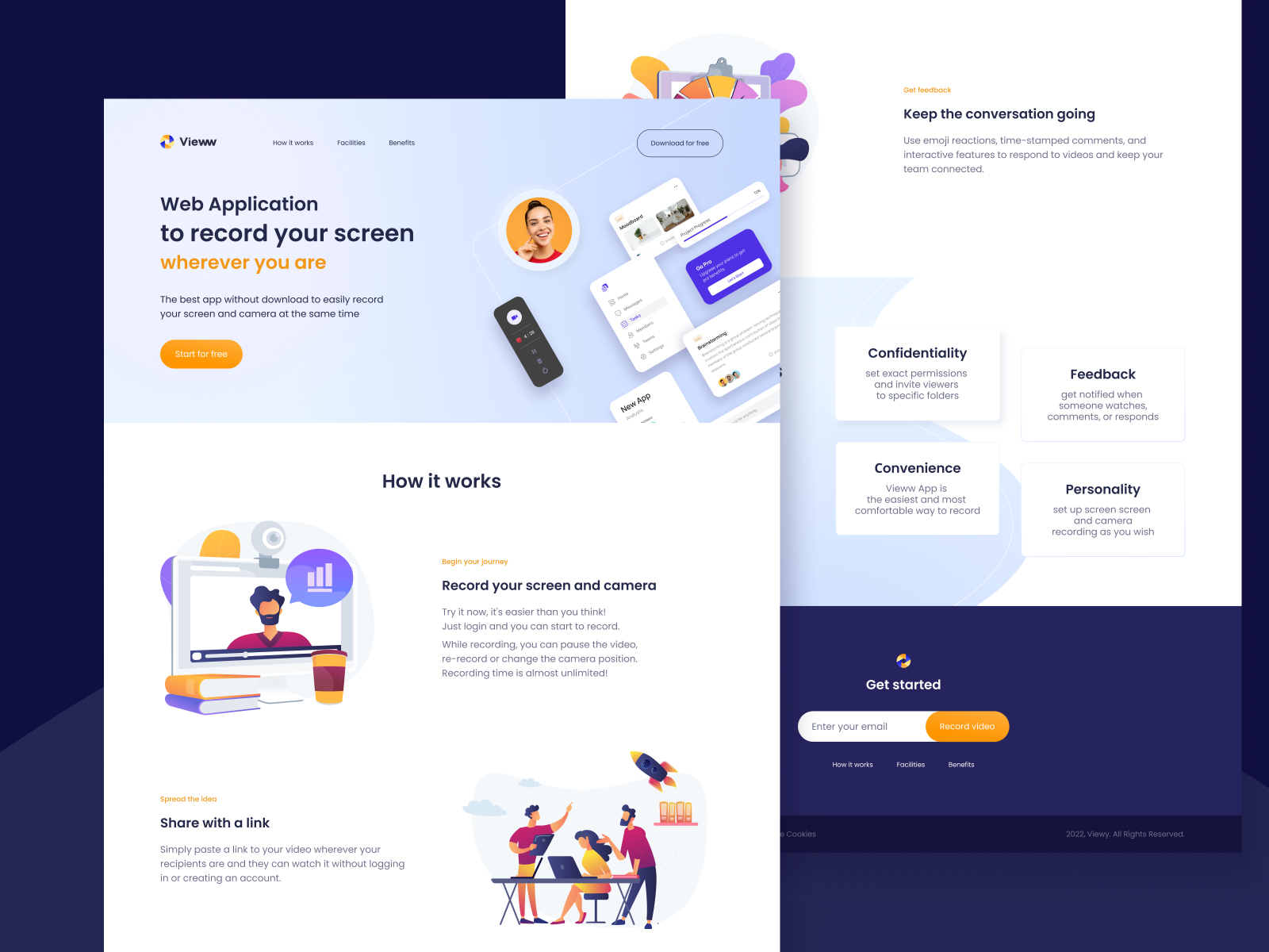 Video Record — Landing Page by Mariia Ustinova on Dribbble