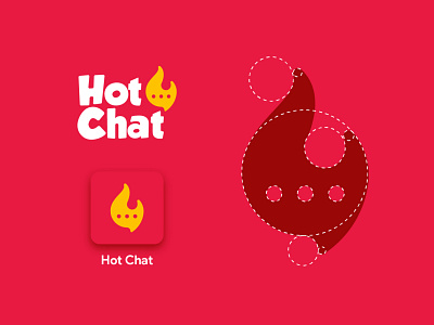 Hot Chat branding chat graphic design hot hotchat logo