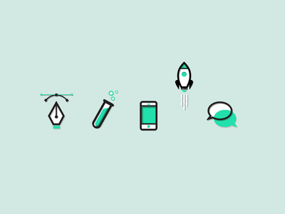 IntelliButler Icons chat design flat green icons intellibutler launch line rocket science vector