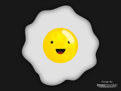 Eggmoji branding character design egg emoji flat food funny icon illustrator logo smile sunny side up vector yummy