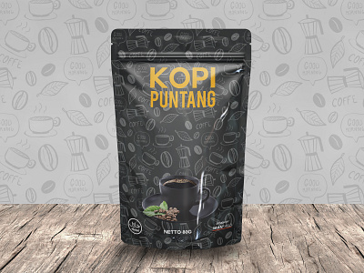 Pouch Mockup Kopi Puntang branding design flat