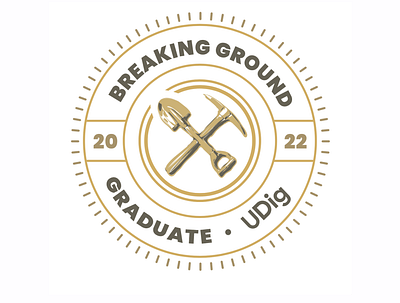 "Breaking Ground" intern program graduation badge logo