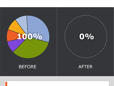 Before and After chart detail infographic mobile ui