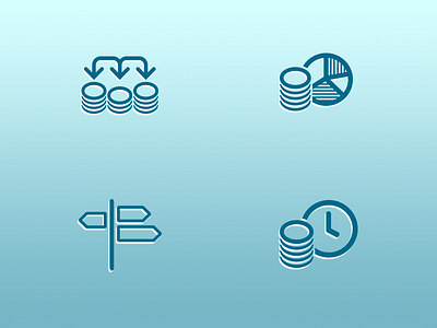 Icons for financial client account direction financial icons money transfer