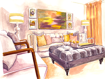 Interior watercolor