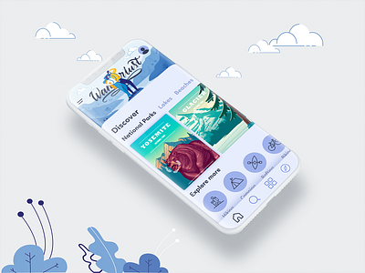 Wanderlust national parks travel app traveling ui uidesign