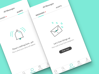Empty State | Messaging android app empty state icon design illustration inbox ios mobile ui