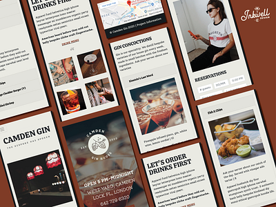 Camden Gin concept site bar bootstrap bootstrap 4 briefbox mobile responsive design restaurant web design