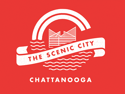 Scenic City badge chattanooga downtown tennessee tennessee aquarium water