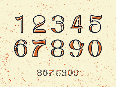 It's a Numbers Game distress gig halftone lettering number overprint texture