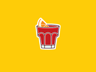 Summer Mule campari cocktail gin glass negroni orange sticker summer