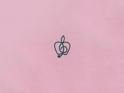 Apple Clef ampersand apple clef monogram music teacher treble wedding