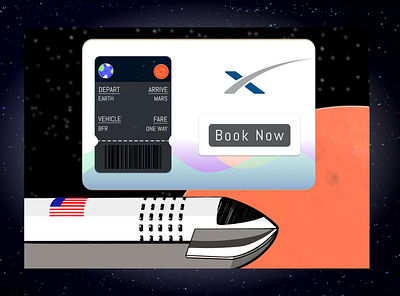 Daily UI Challenge 003 - Landing Page elon musk illustration landing page landingpage logo mars rocket rocket logo spaceship spacex