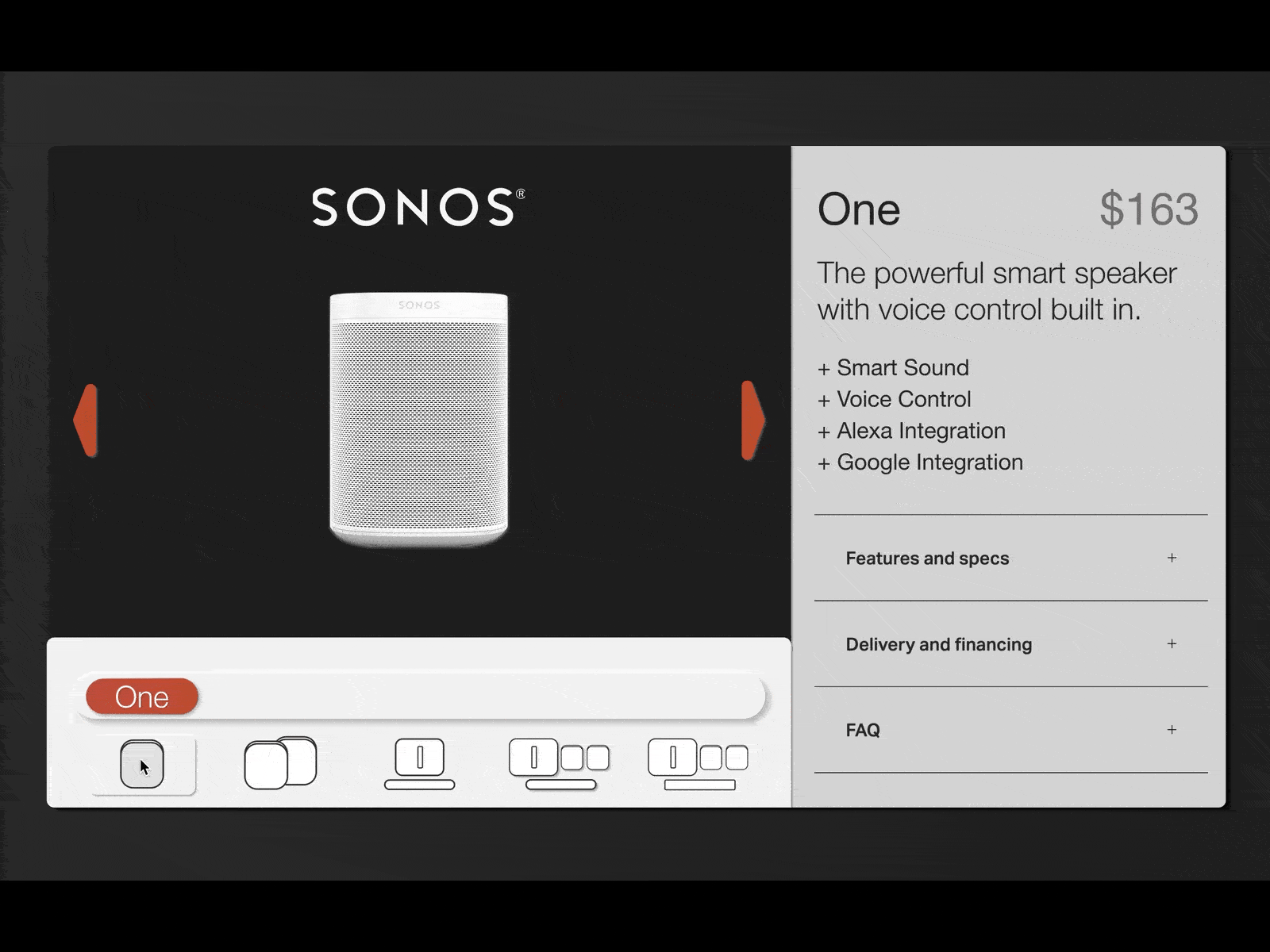Daily UI Challenge 012 - Product Page daily daily ui dailyui dark product product design product page sonos