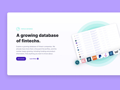 Fintechdb Landing Page desktop fintech illustration product startup ui web webdesign