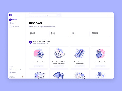 Fintechdb New Discover Page & Illustration Set