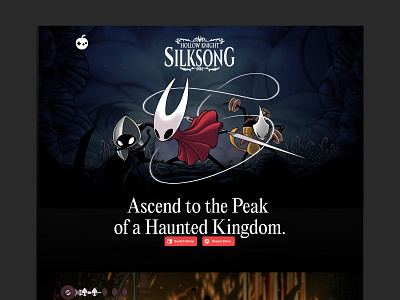 Silksong Landing Page (Unofficial) gaming hollow knight landing page nintendo steam videogames web webdesign website