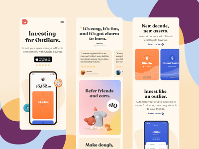 Donut Mobile app crypto investment mobile mobile app web webdesign
