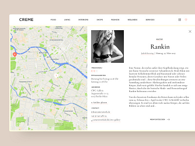 Creme Map View art culture editorial guide map travel typography ui ux web