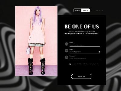 Daily Ui challenge #001 blog challenge dailyui editorial fashion form login progressive signup ui ux web