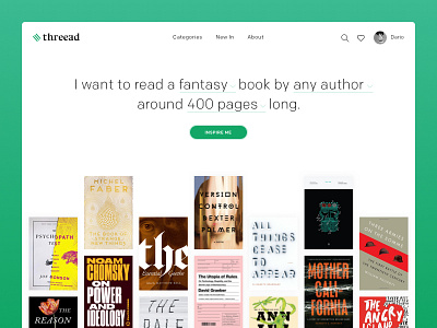 Daily Ui challenge #003 books desktop landing page typography ui ux webdesign