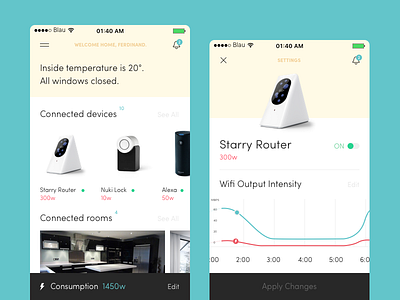 Daily Ui challenge #007 app digital graph minimal mobile pastel setting smarthome typography ui ux