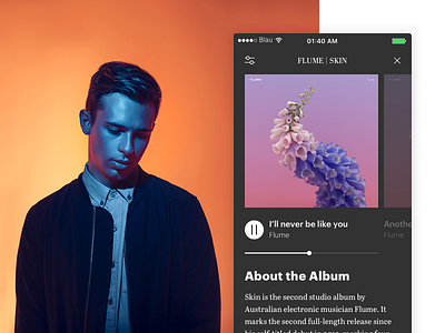 Daily Ui challenge #009 app minimal mobile music player typography ui ux