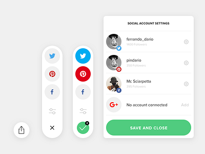 Daily Ui challenge #010 mobile module settings share social ui ux