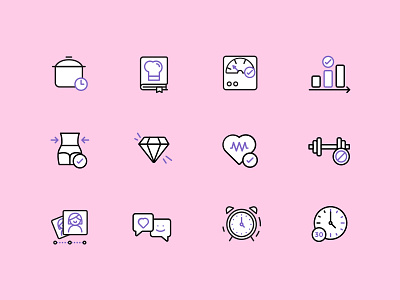Goodshapes Icons fitness food girl icon illustration millennial minimal outline sport vector