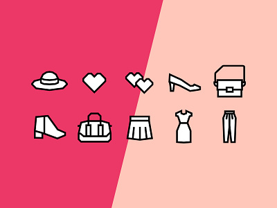 Anaka Iconset clothing ecommerce edgy fashion geometric heart icon iconset love vector