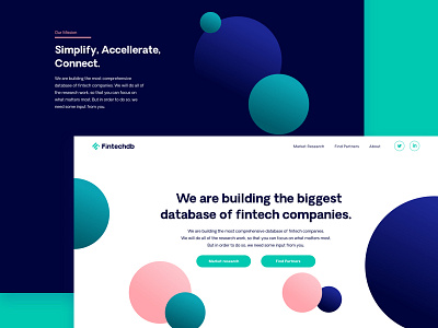 Fintechdb Landing Page 3d branding database fintech gradient illustration logo minimal webgl website